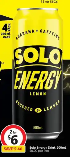 Coles Solo Energy Drink offer
