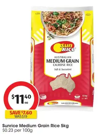 Coles Sunrice Medium Grain Rice offer