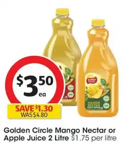 Coles Golden Circle Mango Nectar or Apple Juice offer