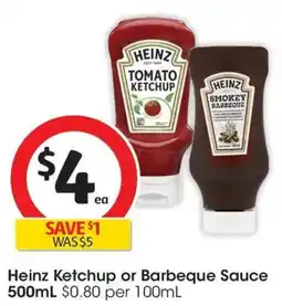 Coles Heinz Ketchup or Barbeque Sauce offer