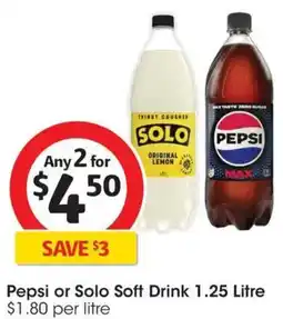 Coles Pepsi or Solo Soft Drink offer