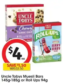 Coles Uncle Tobys Muesli Bars or Roll Ups offer