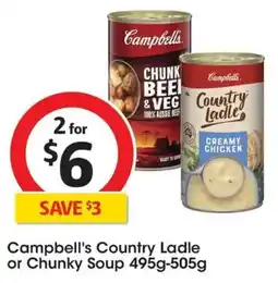 Coles Campbells Country Ladle or Chunky Soup offer