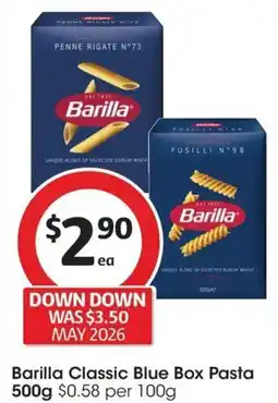 Coles Barilla Classic Blue Box Pasta offer
