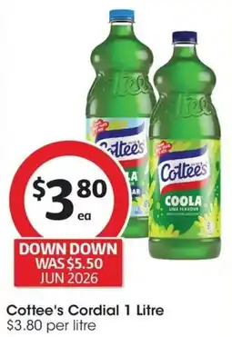 Coles Cottees Cordial offer