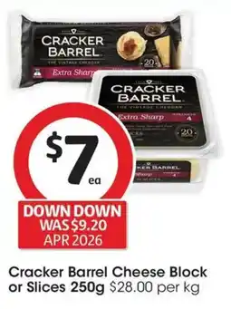Coles Cracker Barrel Cheese Block or Slices offer