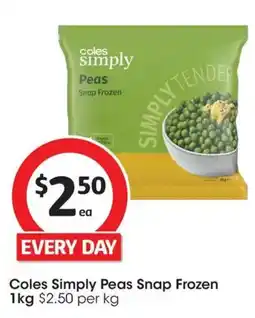 Coles Coles Simply Peas Snap Frozen offer