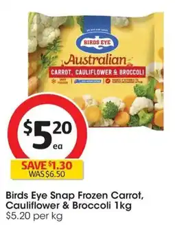 Coles Birds Eye Snap Frozen Carrot, Cauliflower & Broccoli offer