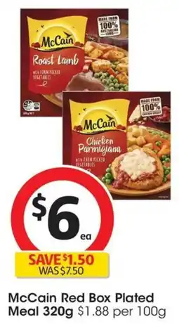Coles McCain Red Box Plated Meal offer