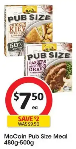 Coles McCain Pub Size Meal offer