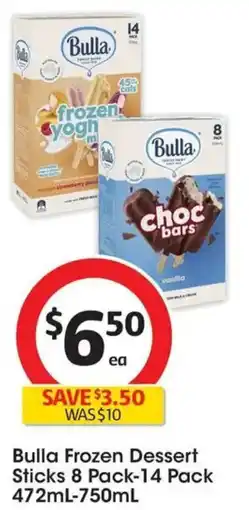 Coles Bulla Frozen Dessert Sticks offer