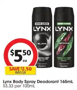 Coles Lynx Body Spray Deodorant offer