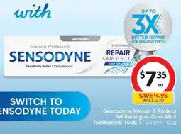 Coles Sensodyne Repair & Protect Whitening or Cool Mint Toothpaste offer
