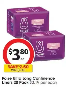 Coles Poise Ultra Long Continence Liners offer
