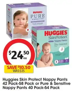 Coles Huggies Skin Protect Nappy Pants or Pure & Sensitive Nappy Pants offer
