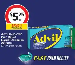 Coles Advil Ibuprofen Pain Relief Liquid Capsules offer