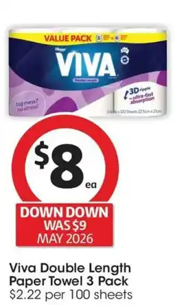Coles Viva Double Length Paper Towel offer