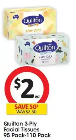 Coles Quilton 3 Ply Facial Tissues offer