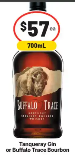 IGA Liquor Tanqueray Gin or Buffalo Trace Bourbon offer