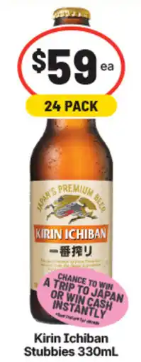 IGA Liquor Kirin Ichiban Stubbies offer