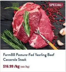 Tasman Butchers Farm88 pasture-fed yearling bee casserole steak f offer