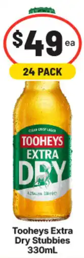 IGA Liquor Tooheys Extra Dry Stubbies offer
