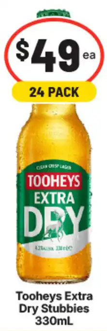IGA Liquor Tooheys Extra Dry Stubbies offer