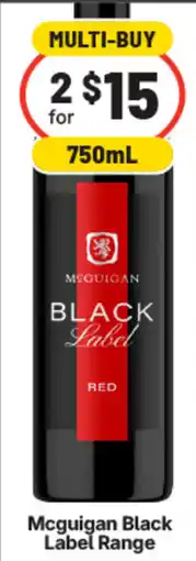 IGA Liquor Mcguigan Black Label Range offer