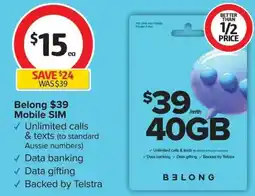 Coles Belong mobile sim offer