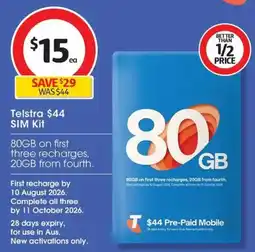 Coles Telstra sim kit offer