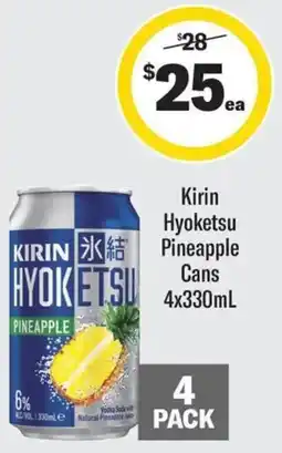 Coles Kirin Hyoketsu Pineapple Cans offer