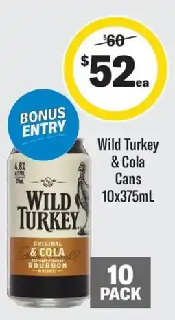 Coles Wild Turkey & Cola Cans offer