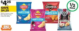 Woolworths Smiths Doritos or Red Rock Deli Party Size Chips offer