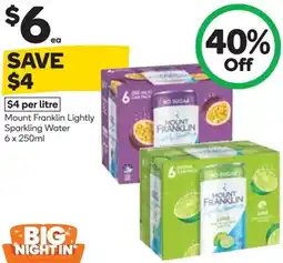 Woolworths Mount Franklin Lightly Sparkling Water offer