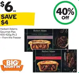 Woolworths Herbert Adams Gourmet Pies offer