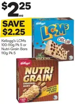Woolworths Kelloggs lcms or nutri grain bars offer