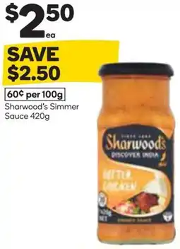 Woolworths Sharwoods Simmer Sauce offer