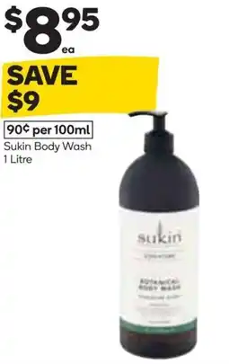 Woolworths Sukin Body Wash offer