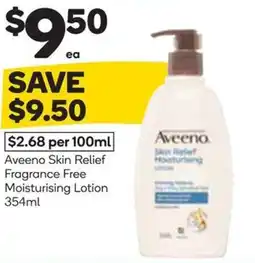 Woolworths Aveeno Skin Relief Fragrance Free Moisturising Lotion offer
