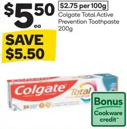 Woolworths Colgate Total Active Prevention Toothpaste offer