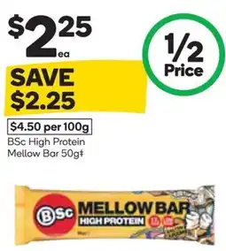Woolworths BSc High Protein Mellow Bar offer