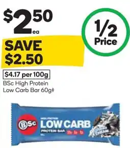 Woolworths BSc High Protein Low Carb Bar offer
