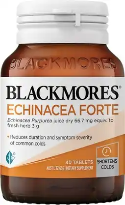 Pharmacy Best Buys Blackmores Echinacea Forte 40 Tablets offer
