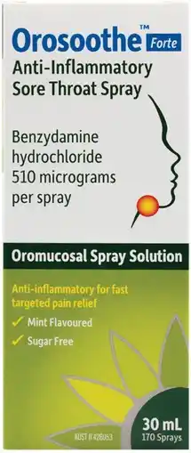 Pharmacist Advice Orosoothe Forte Anti-inflammatory Sore Throat Spray offer