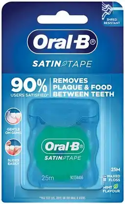 Pharmacy Best Buys Oral-B Satin Tape Mint Flavour 25m offer