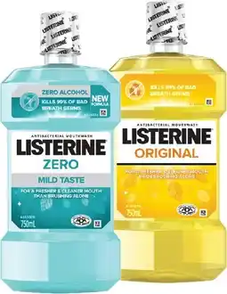 Pharmacist Advice Listerine Zero Mild Taste or Original 750mL offer