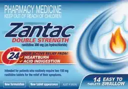 Amcal Pharmacies Zantac Double Strength 24 Hour 300mg 14 Tablets offer