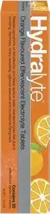Amcal Pharmacies Hydralyte Effervescent Electrolyte Colour Free Orange Flavoured 20 Tablets offer