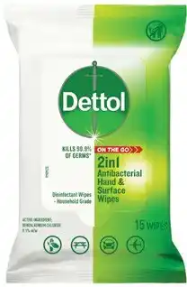Amcal Pharmacies Dettol 2 in 1 Antibacterial Hand & Surface Wipes offer