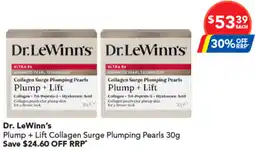 Amcal Pharmacies Dr LeWinns Plump + Lift Collagen Surge Plumping Pearls offer